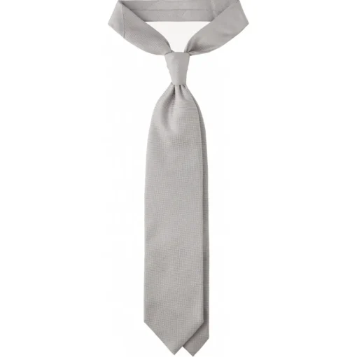 Viola Milano - Solid Woven Selftipped Silk Tie - Silver II - Handmade in Italy - Luxury Exclusive Collection - Avvenice^ Ties & Bow Ties