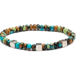Viola Milano - Square Silver Gemstone Bracelet - Mix Color - Handmade in Italy - Luxury Exclusive Collection - Avvenice^ Bracelets