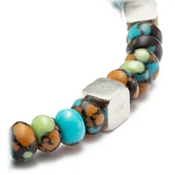 Viola Milano - Square Silver Gemstone Bracelet - Mix Color - Handmade in Italy - Luxury Exclusive Collection - Avvenice^ Bracelets