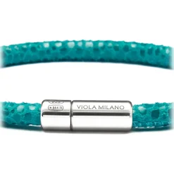 Viola Milano - Stingray Genuine Italian Leather Bracelet - Turquoise - Handmade in Italy - Luxury Exclusive Collection - Avvenice^ Bracelets