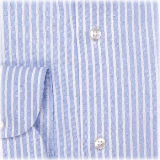 Viola Milano - Stripe American Oxford Shirt - Sea and White - Handmade in Italy - Luxury Exclusive Collection - Avvenice^ Shirts