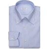 Viola Milano - Stripe Button-Down Collar Dress Shirt - Sea/White - Handmade in Italy - Luxury Exclusive Collection - Avvenice^ Shirts