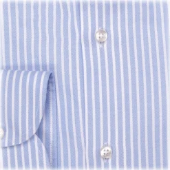 Viola Milano - Stripe Button-Down Collar Dress Shirt - Sea/White - Handmade in Italy - Luxury Exclusive Collection - Avvenice^ Shirts