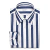 Viola Milano - Stripe Shirt - Navy and White - Handmade in Italy - Luxury Exclusive Collection - Avvenice^ Shirts