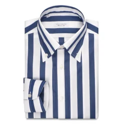 Viola Milano - Stripe Shirt - Navy and White - Handmade in Italy - Luxury Exclusive Collection - Avvenice^ Shirts