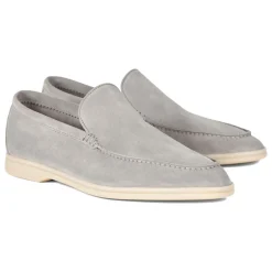 Viola Milano - Unlined Capri Suede Loafer - Light Grey - Handmade in Italy - Luxury Exclusive Collection - Avvenice^ Shoes