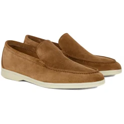 Viola Milano - Unlined Capri Suede Loafer - Polo Brown - Handmade in Italy - Luxury Exclusive Collection - Avvenice^ Shoes