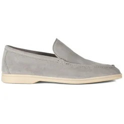 Viola Milano - Unlined Capri Suede Loafer - Light Grey - Handmade in Italy - Luxury Exclusive Collection - Avvenice^ Shoes