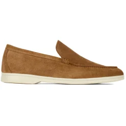 Viola Milano - Unlined Capri Suede Loafer - Polo Brown - Handmade in Italy - Luxury Exclusive Collection - Avvenice^ Shoes