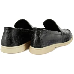 Viola Milano - Unlined Capri Croco Loafer - Forest - Handmade in Italy - Luxury Exclusive Collection - Avvenice^ Shoes