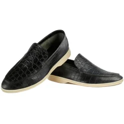 Viola Milano - Unlined Capri Croco Loafer - Forest - Handmade in Italy - Luxury Exclusive Collection - Avvenice^ Shoes