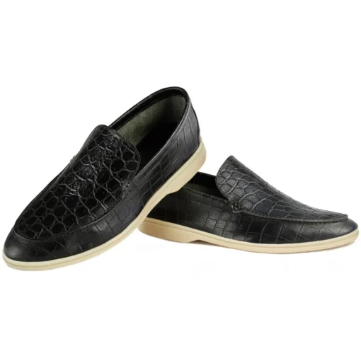 Viola Milano - Unlined Capri Croco Loafer - Forest - Handmade in Italy - Luxury Exclusive Collection - Avvenice^ Shoes