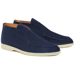Viola Milano - Unlined City Suede Loafer - Navy - Handmade in Italy - Luxury Exclusive Collection - Avvenice^ Shoes