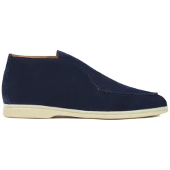 Viola Milano - Unlined City Suede Loafer - Navy - Handmade in Italy - Luxury Exclusive Collection - Avvenice^ Shoes