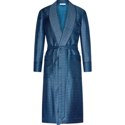 Viola Milano - Unlined Luxury Dressing Gown - Contrast Paisley Pattern - Handmade in Italy - Luxury Exclusive Collection - Avvenice