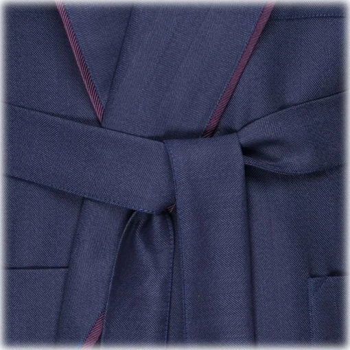 Viola Milano - VBC Wool and Silk Dressing Gown - Herringbone - Handmade in Italy - Luxury Exclusive Collection - Avvenice^ Dresses
