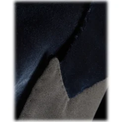 Viola Milano - Velvet Base Peak Lapel Tuxedo Jacket - Navy - Handmade in Italy - Luxury Exclusive Collection - Avvenice