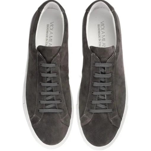 Viola Milano - Viola Sport Club Sneakers - Grey Suede - Handmade in Italy - Luxury Exclusive Collection - Avvenice^ Shoes