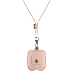Woodcessories - AirCase - Premium AirPod Leather Necklace Eco Case - Nude Rose - QI Wireless Charging Technology - High Quality - Avvenice^ Audio