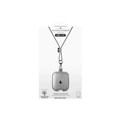 Woodcessories - AirCase - Premium AirPod Leather Necklace Eco Case - Stone Grey - QI Wireless Charging Technology - High Quality - Avvenice