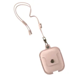 Woodcessories - AirCase - Premium AirPod Leather Necklace Eco Case - Nude Rose - QI Wireless Charging Technology - High Quality - Avvenice^ Audio