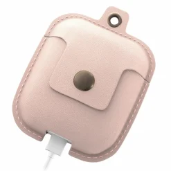 Woodcessories - AirCase - Premium AirPod Leather Necklace Eco Case - Nude Rose - QI Wireless Charging Technology - High Quality - Avvenice^ Audio