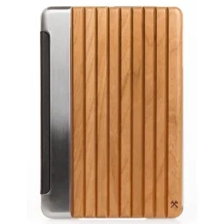 Woodcessories - Cherry / Silver Metal / Leather / Transclucent Hardcover - iPad Pro 9'7 - Flip Case - Eco Guard Metal & Wood - Avvenice^ Skin
