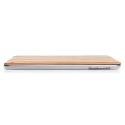 Woodcessories - Cherry / Silver Metal / Leather / Transclucent Hardcover - iPad Pro 9'7 - Flip Case - Eco Guard Metal & Wood - Avvenice^ Skin