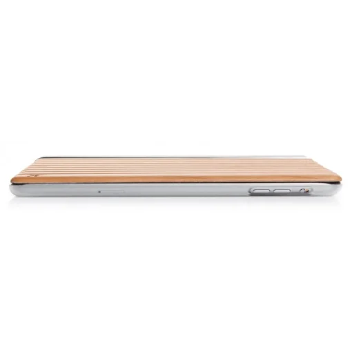 Woodcessories - Cherry / Silver Metal / Leather / Transclucent Hardcover - iPad Pro 9'7 - Flip Case - Eco Guard Metal & Wood - Avvenice^ Skin