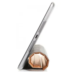 Woodcessories - Cherry / Silver Metal / Leather / Transclucent Hardcover - iPad Pro 9'7 - Flip Case - Eco Guard Metal & Wood - Avvenice^ Skin