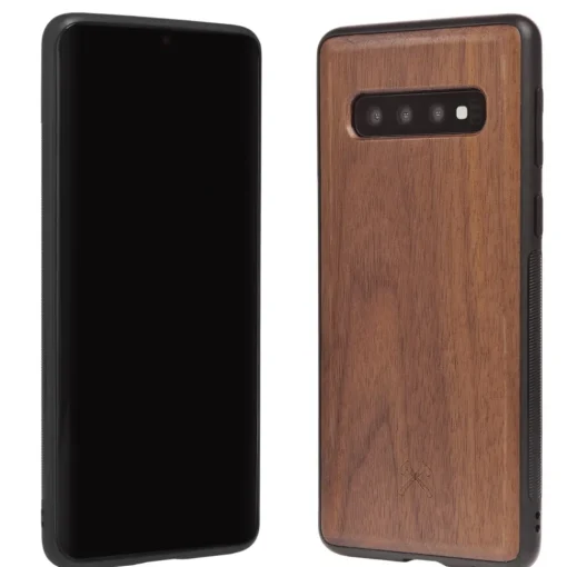 Woodcessories - Eco Bumper - Walnut Cover - Black - Samsung S10 - Wooden Cover - Eco Case - Bumper Collection - Avvenice^ Case