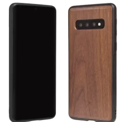 Woodcessories - Eco Bumper - Walnut Cover - Black - Samsung S10+ - Wooden Cover - Eco Case - Bumper Collection - Avvenice