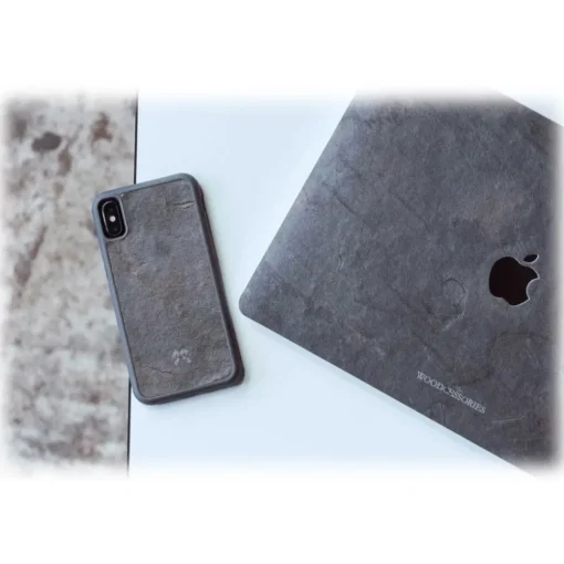 Woodcessories - Eco Bumper - Stone Cover - Volcano Black - iPhone 8 Plus / 7 Plus - Real Stone Cover - Eco Case - Bumper - Avvenice^ Case