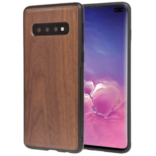 Woodcessories - Eco Bumper - Walnut Cover - Black - Samsung S10 - Wooden Cover - Eco Case - Bumper Collection - Avvenice^ Case