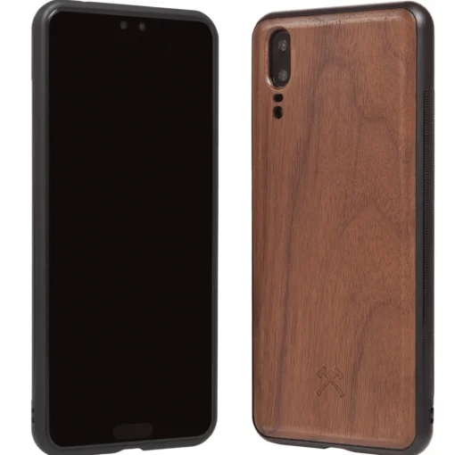 Woodcessories - Eco Bumper - Walnut Cover - Black - Huawei P20 - Wooden Cover - Eco Case - Bumper Collection - Avvenice^ Case