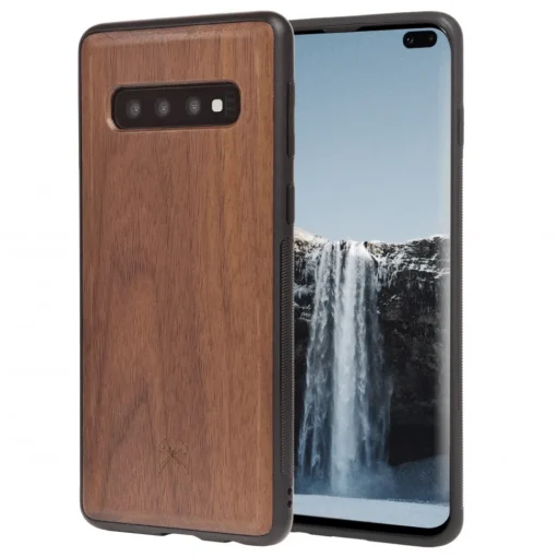 Woodcessories - Eco Bumper - Walnut Cover - Black - Samsung S10 - Wooden Cover - Eco Case - Bumper Collection - Avvenice^ Case