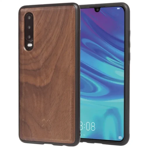 Woodcessories - Eco Bumper - Walnut Cover - Black - Huawei P30 - Wooden Cover - Eco Case - Bumper Collection - Avvenice^ Case