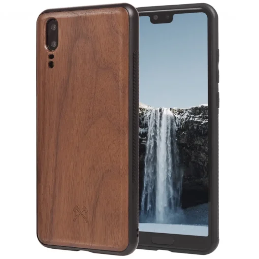 Woodcessories - Eco Bumper - Walnut Cover - Black - Huawei P20 - Wooden Cover - Eco Case - Bumper Collection - Avvenice^ Case