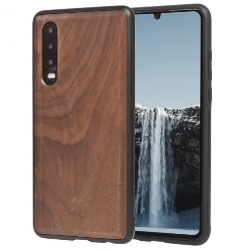Woodcessories - Eco Bumper - Walnut Cover - Black - Huawei P30 - Wooden Cover - Eco Case - Bumper Collection - Avvenice^ Case