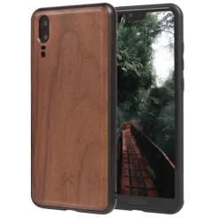 Woodcessories - Eco Bumper - Walnut Cover - Black - Huawei P20 - Wooden Cover - Eco Case - Bumper Collection - Avvenice^ Case