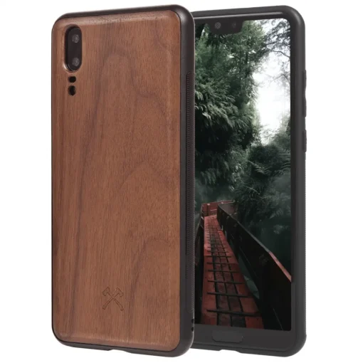 Woodcessories - Eco Bumper - Walnut Cover - Black - Huawei P20 - Wooden Cover - Eco Case - Bumper Collection - Avvenice^ Case