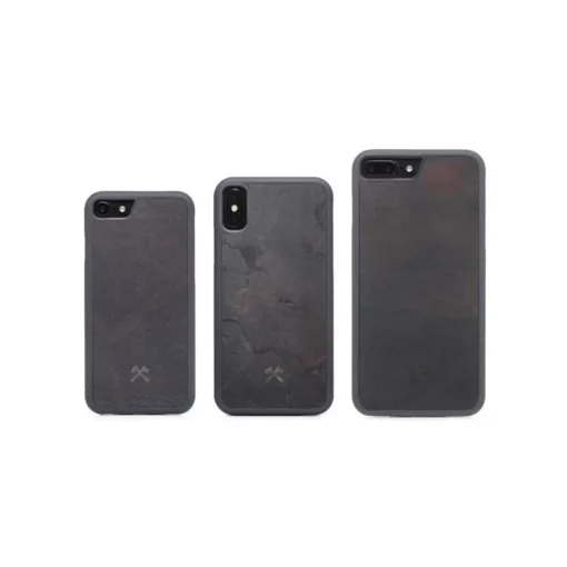 Woodcessories - Eco Bumper - Stone Cover - Volcano Black - iPhone 8 Plus / 7 Plus - Real Stone Cover - Eco Case - Bumper - Avvenice^ Case