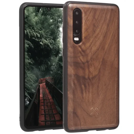 Woodcessories - Eco Bumper - Walnut Cover - Black - Huawei P30 - Wooden Cover - Eco Case - Bumper Collection - Avvenice^ Case