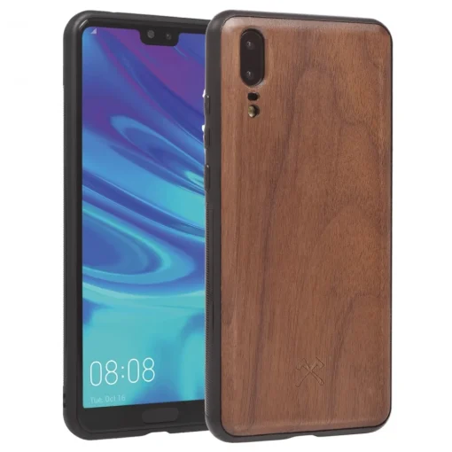 Woodcessories - Eco Bumper - Walnut Cover - Black - Huawei P20 - Wooden Cover - Eco Case - Bumper Collection - Avvenice^ Case
