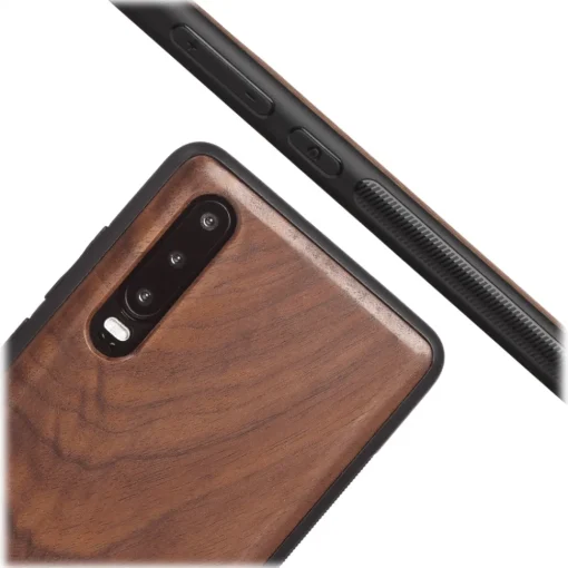 Woodcessories - Eco Bumper - Walnut Cover - Black - Huawei P30 - Wooden Cover - Eco Case - Bumper Collection - Avvenice^ Case