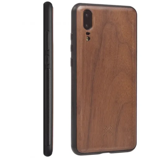 Woodcessories - Eco Bumper - Walnut Cover - Black - Huawei P20 - Wooden Cover - Eco Case - Bumper Collection - Avvenice^ Case