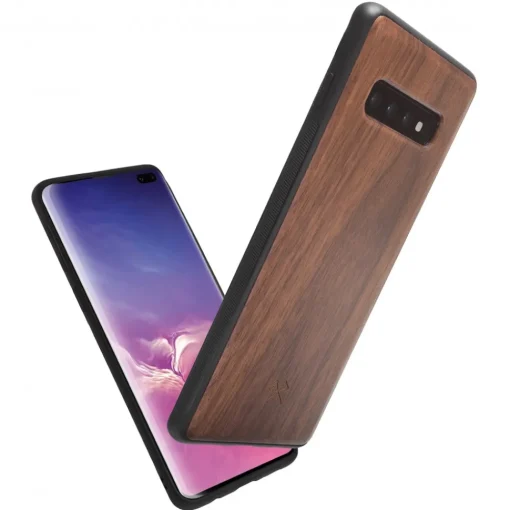 Woodcessories - Eco Bumper - Walnut Cover - Black - Samsung S10 - Wooden Cover - Eco Case - Bumper Collection - Avvenice^ Case