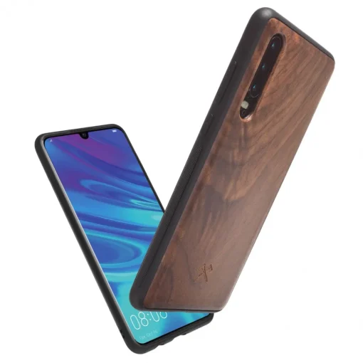 Woodcessories - Eco Bumper - Walnut Cover - Black - Huawei P30 - Wooden Cover - Eco Case - Bumper Collection - Avvenice^ Case