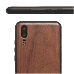 Woodcessories - Eco Bumper - Walnut Cover - Black - Huawei P20 - Wooden Cover - Eco Case - Bumper Collection - Avvenice^ Case