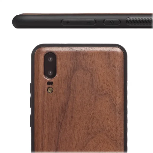 Woodcessories - Eco Bumper - Walnut Cover - Black - Huawei P20 - Wooden Cover - Eco Case - Bumper Collection - Avvenice^ Case